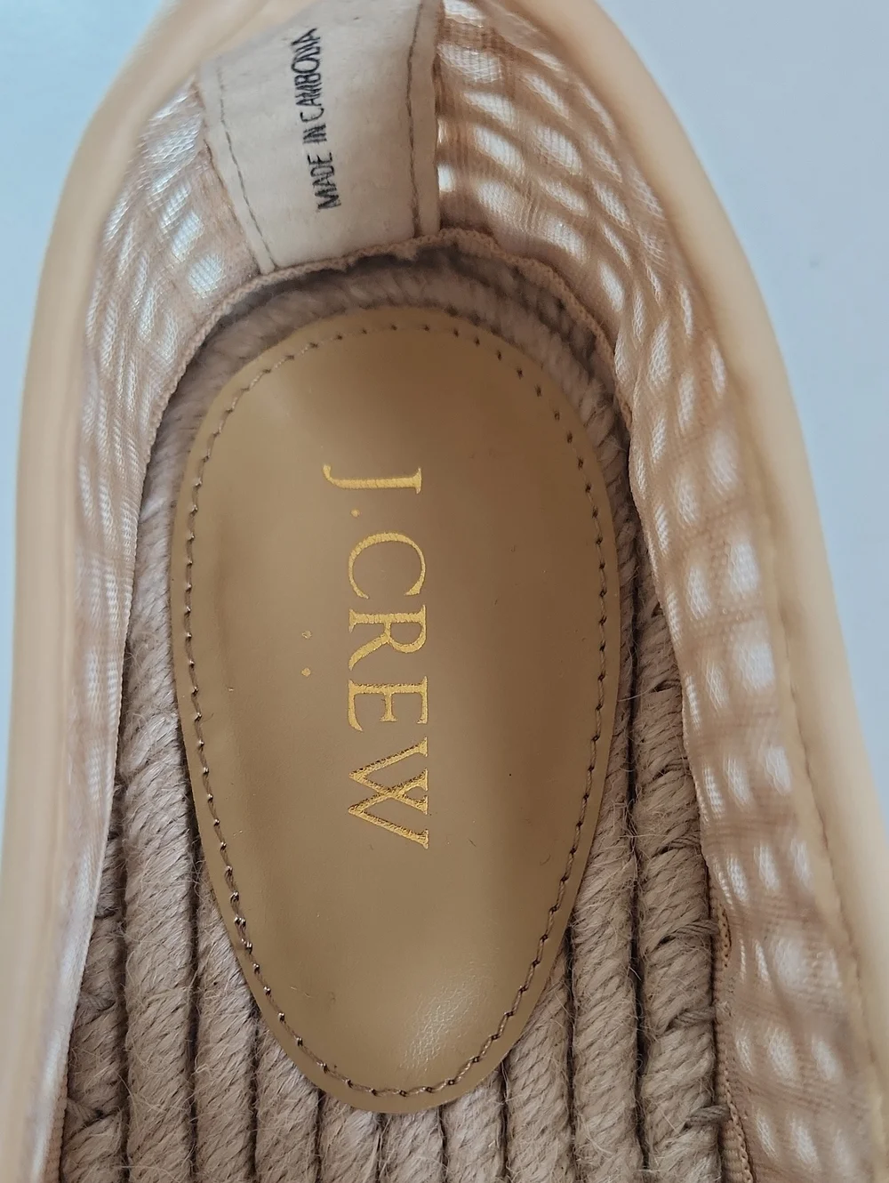 J. Crew Woven espadrille flats Natural Raffia Size 8.5 NWT